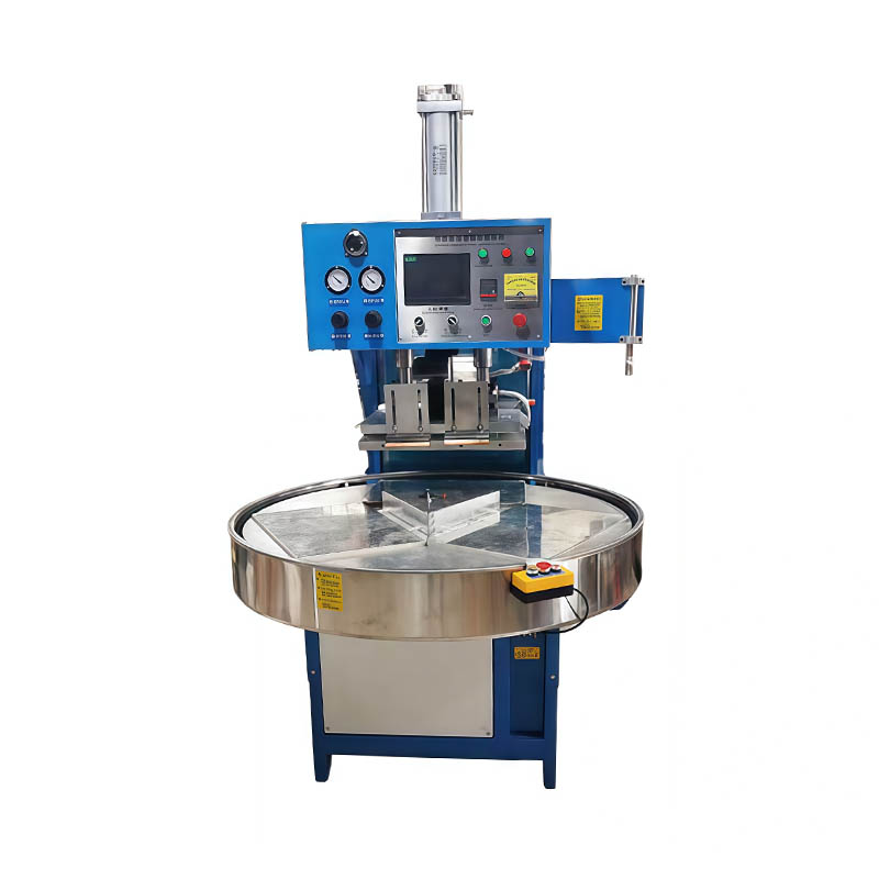 How does an automatic rotary high-frequency machine ensure consistent high-frequency welding strength?